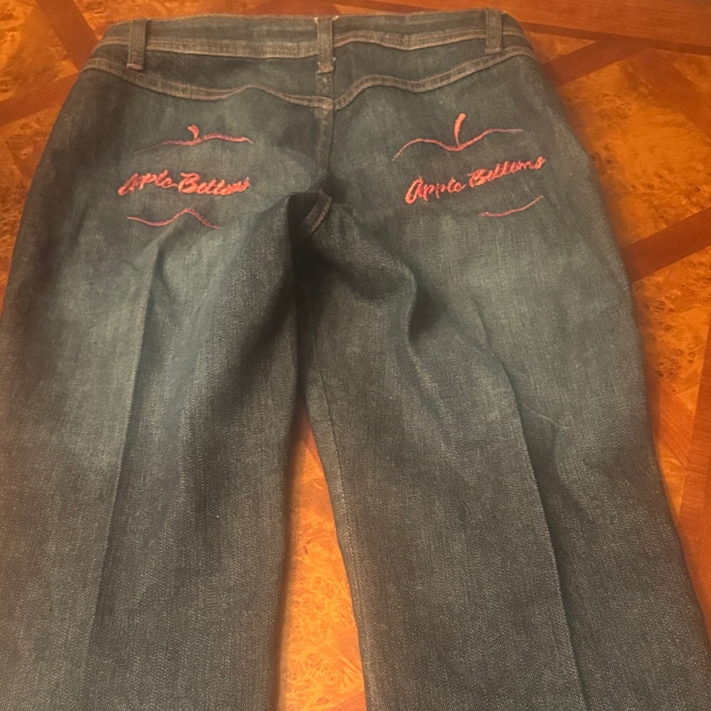 Apple Bottoms Women's Flare Jeans with Red Stitching - Picture 4 of 5